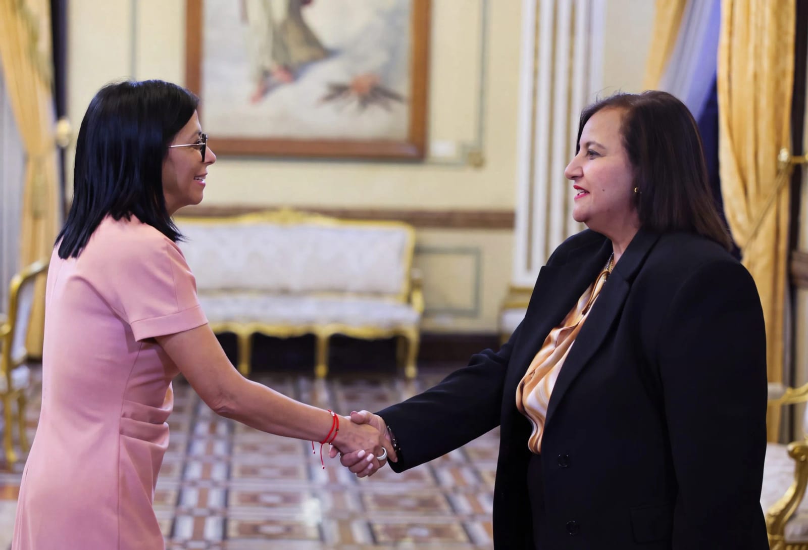 Delcy Rodríguez recebe delegação opositora após 3º ciclo de diálogo e pactua garantias políticas