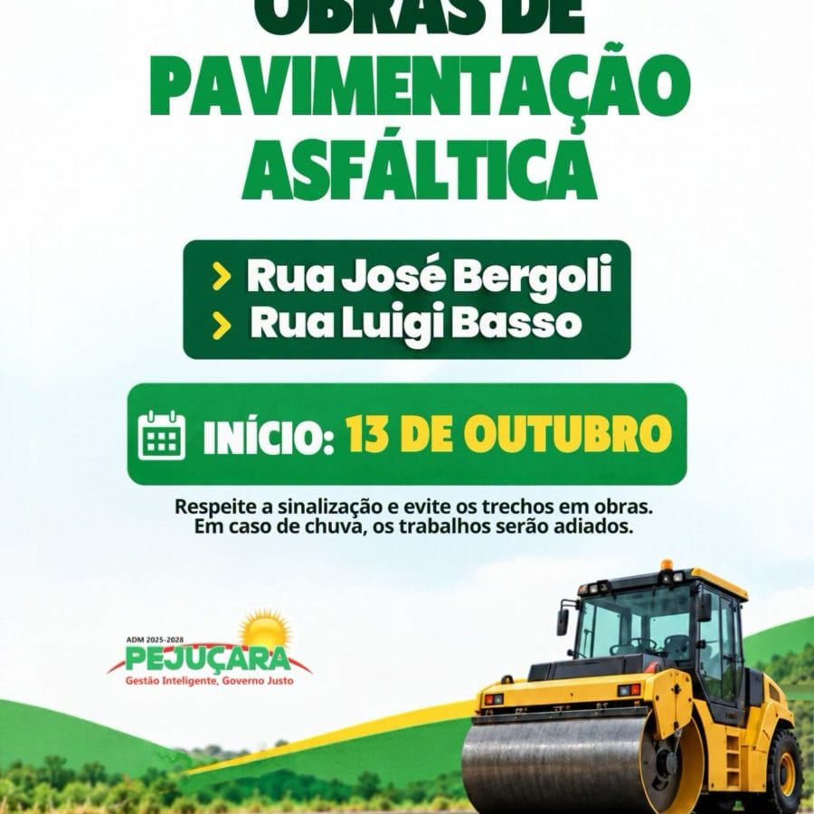 Prefeitura de Pejuçara fará novos asfaltamentos