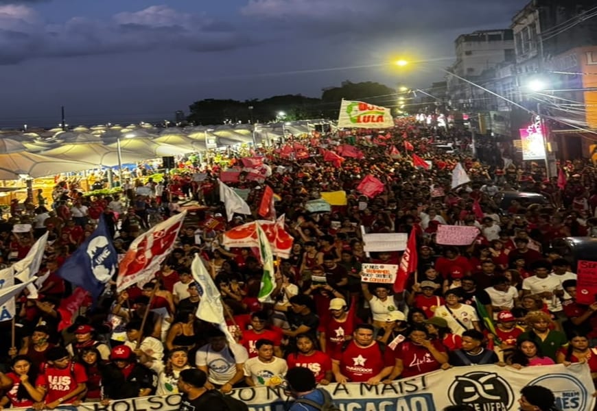 Milhares em Belém em apoio a Lula e contra o candidato dos milicianos