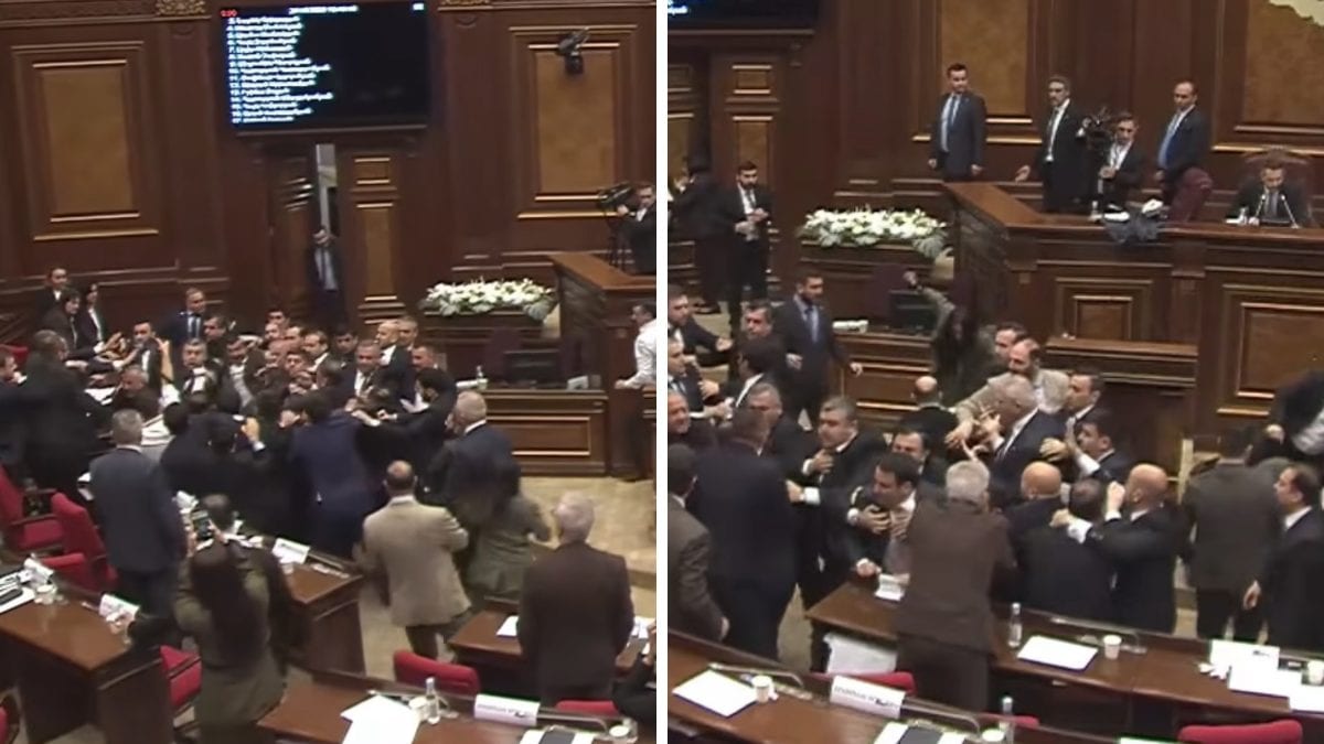 Deputados transformam Parlamento em ringue, briga é transmitida ao vivo e termina com parlamentar sangrando pelo nariz