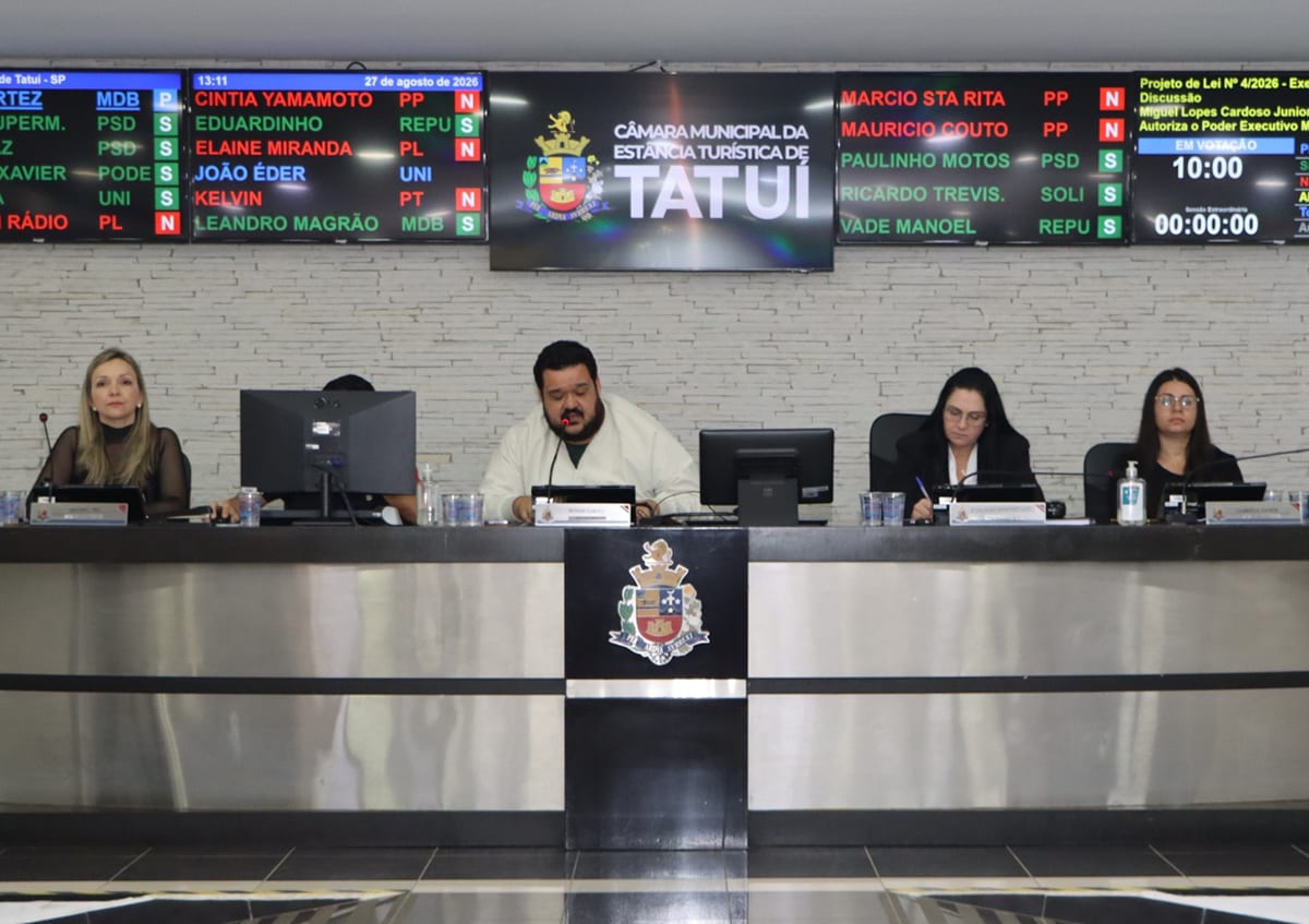 Câmara Municipal de Tatuí autoriza prefeitura a efetivar empréstimo de R$ 78,9 milhões