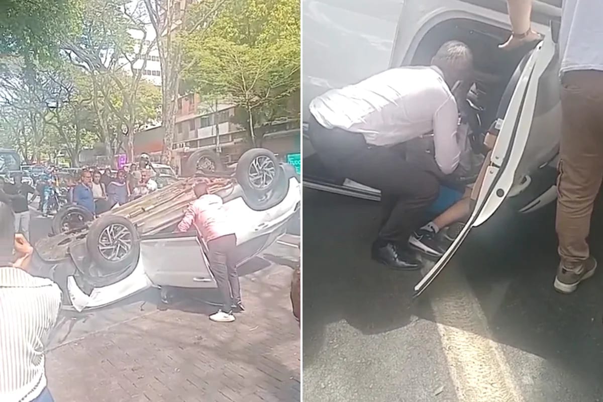 BH: carro capota na Praça da Savassi; motorista estaria ao celular
