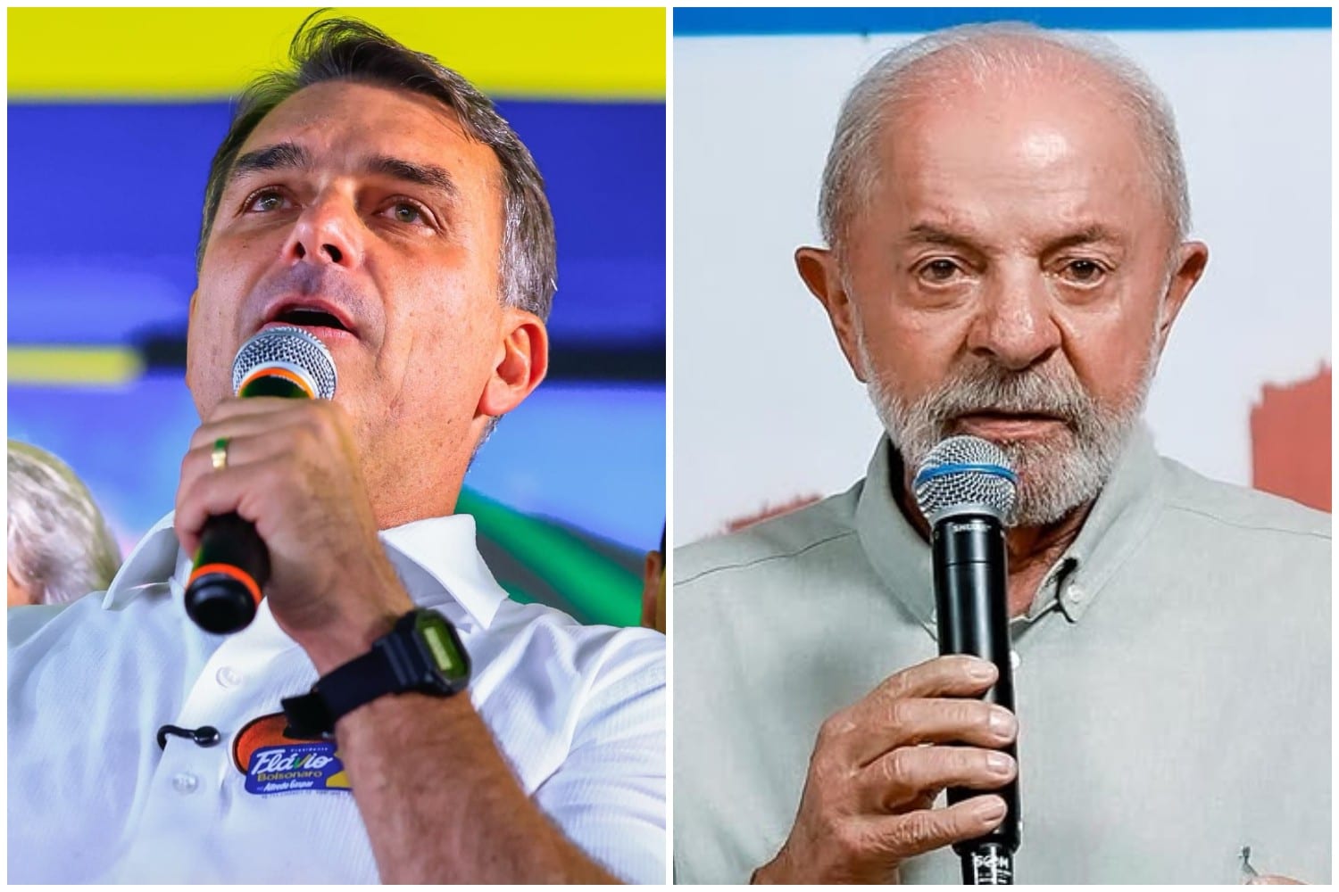 Empate entre Flávio e Lula é registrado em duas cidades no primeiro turno