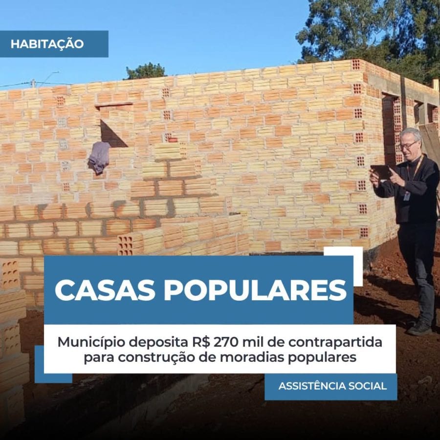 Ajuricaba deposita R$ 270 mil para construir 12 moradias populares