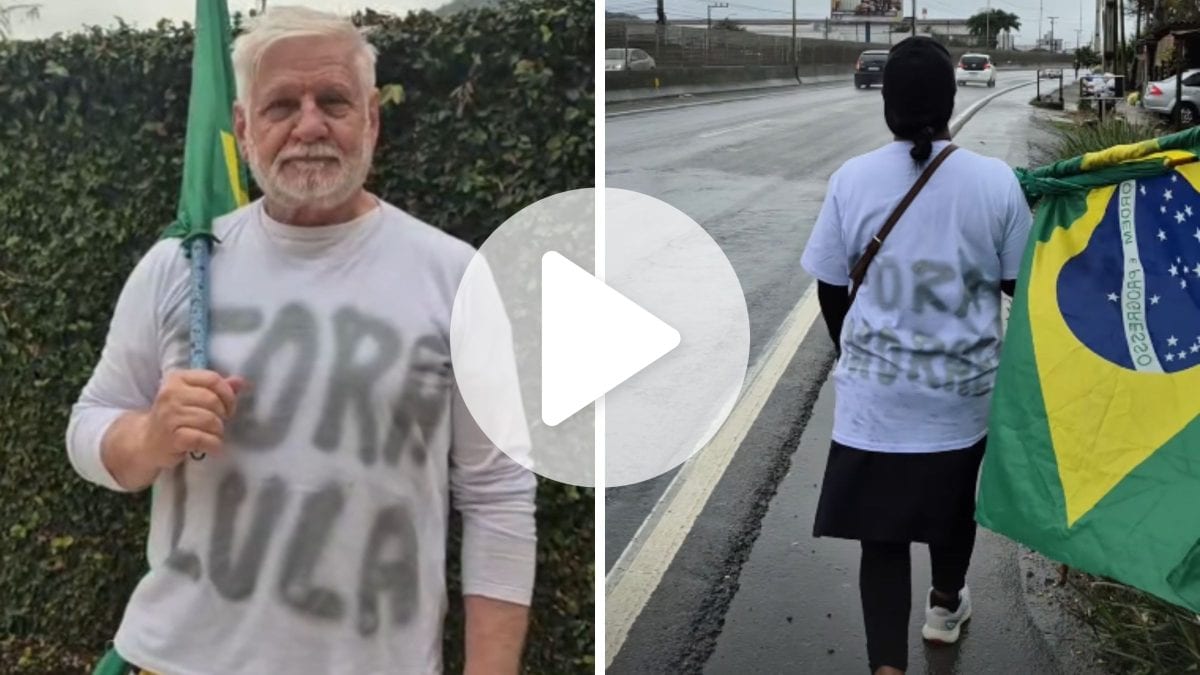 Casal de Jaraguá faz caminhada de 190 km contra Lula e Alexandre de Moraes