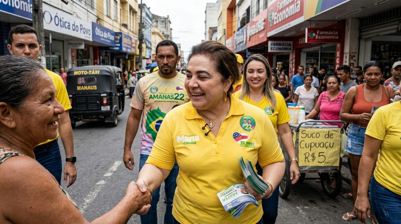 Maria do Carmo (PL) caminhou por Manaus e apresentou plano de trânsito neste sábado (17)