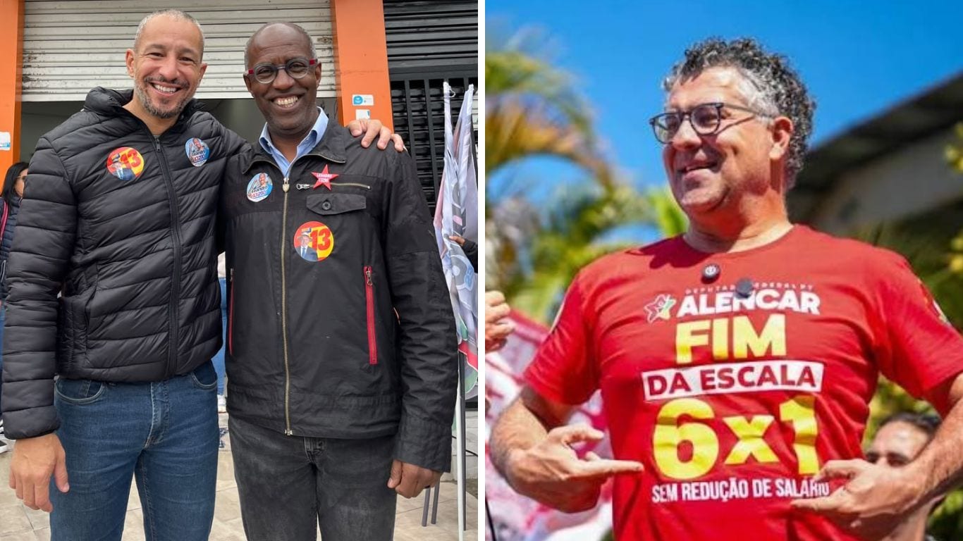 Leandro Soares e Alencar Santana fizeram campanha em Suzano nesta quinta (24)