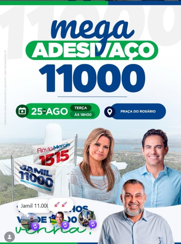 Flávia Morais e Jamil Calife abrem campanha com adesivaço em Três Ranchos