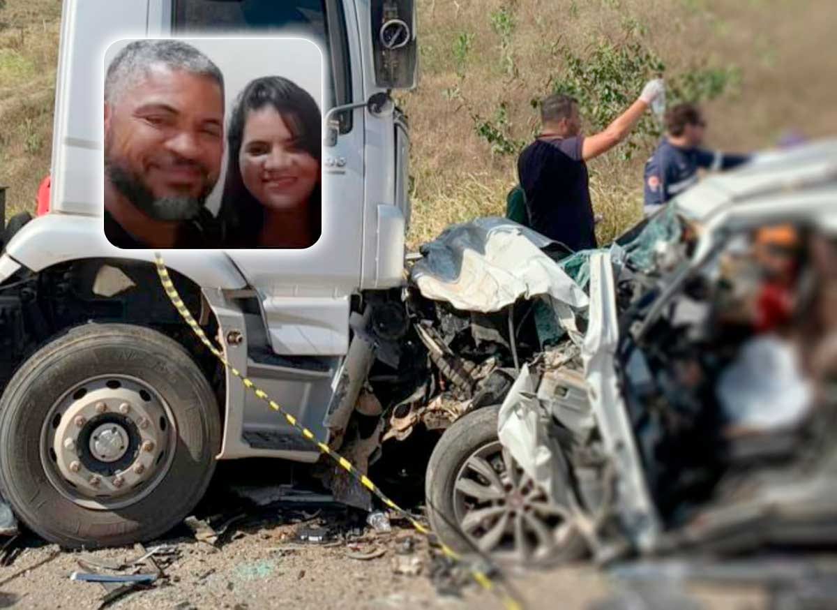 Casal morre em colisão entre carro e caminhão na BR-235, em Frei Paulo