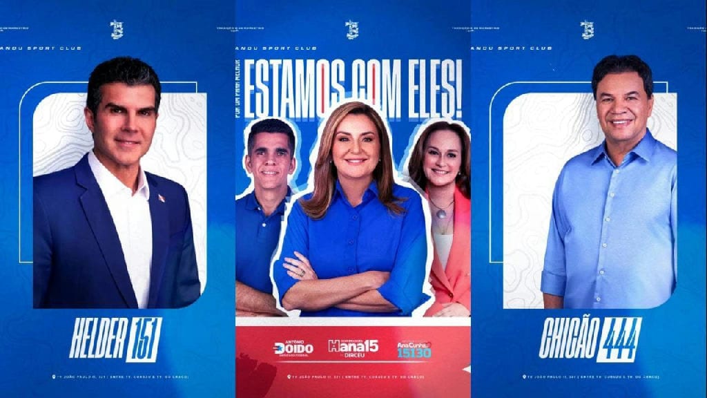 Torcida do Paysandu anuncia apoio a Hana Ghassan, Helder Barbalho e Chicão