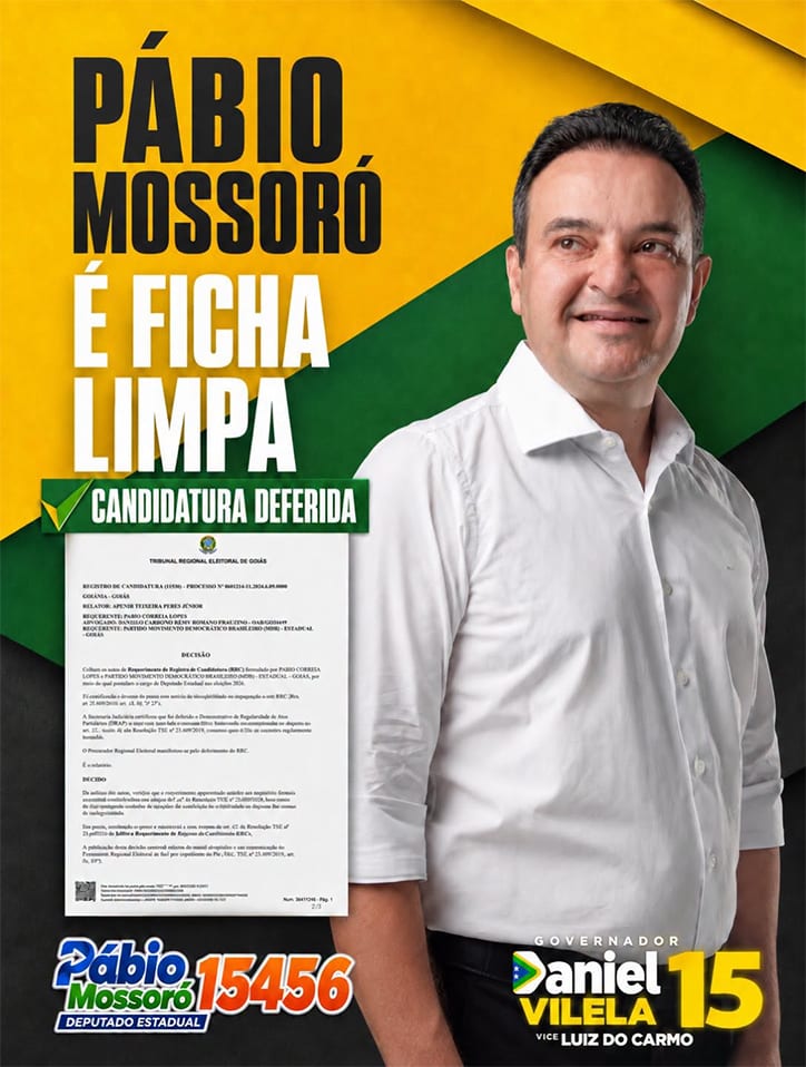 Pábio Mossoró (MDB) tem candidatura deferida e diz-se ficha limpa