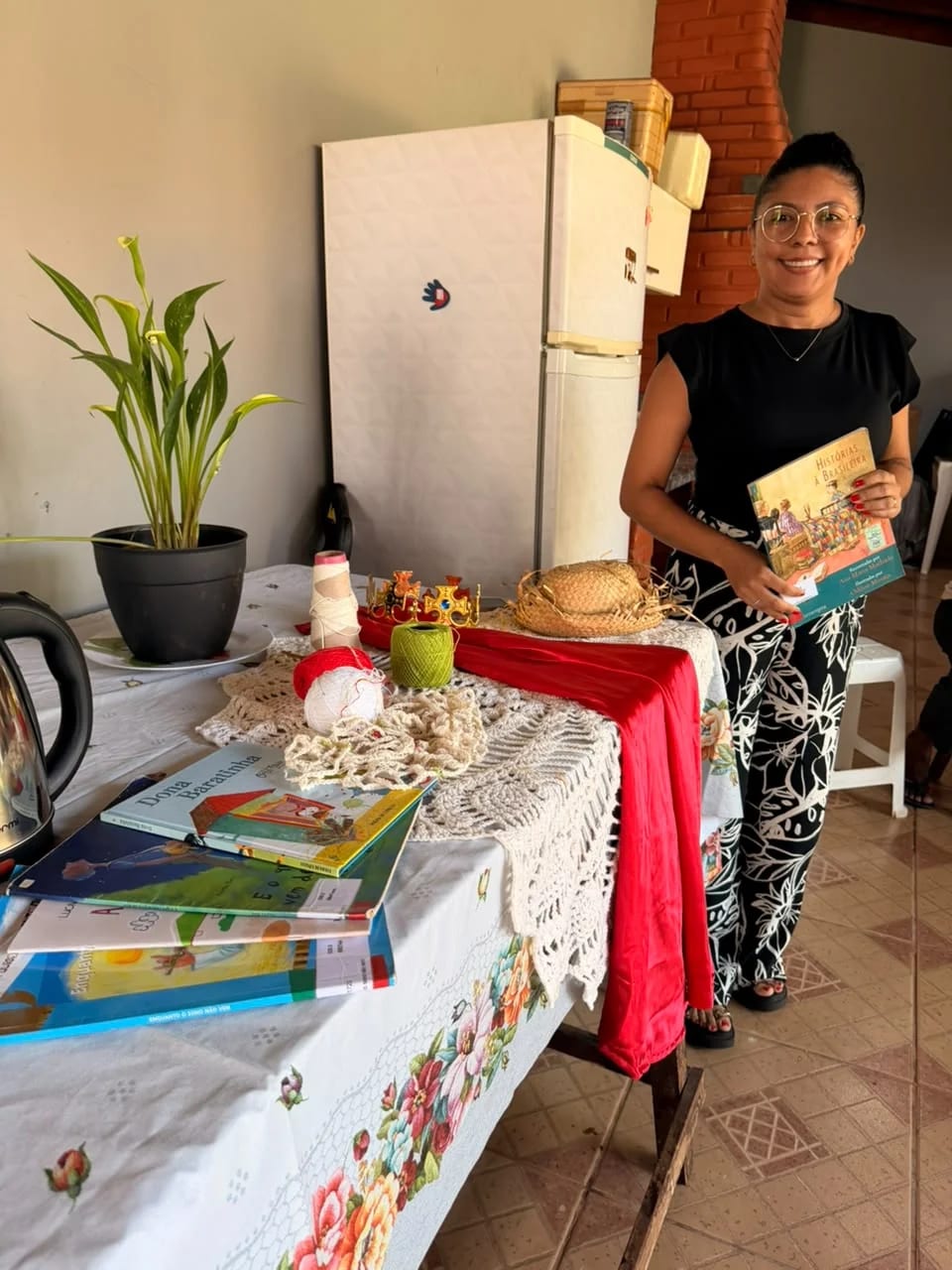 Café com bolo visita idosa em Engenheiro Coelho