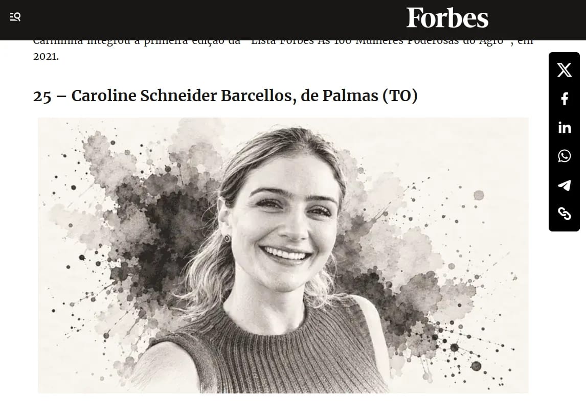 Presidente da Aprosoja Tocantins integra lista da Forbes das 100 Mulheres Poderosas do Agro