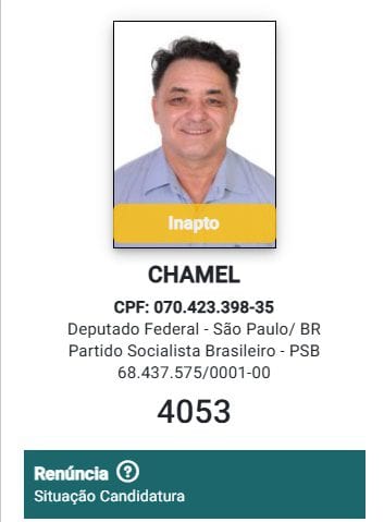 TRE homologa renúncia de Rogério Chamel; Fernandópolis terá dois candidatos a federal