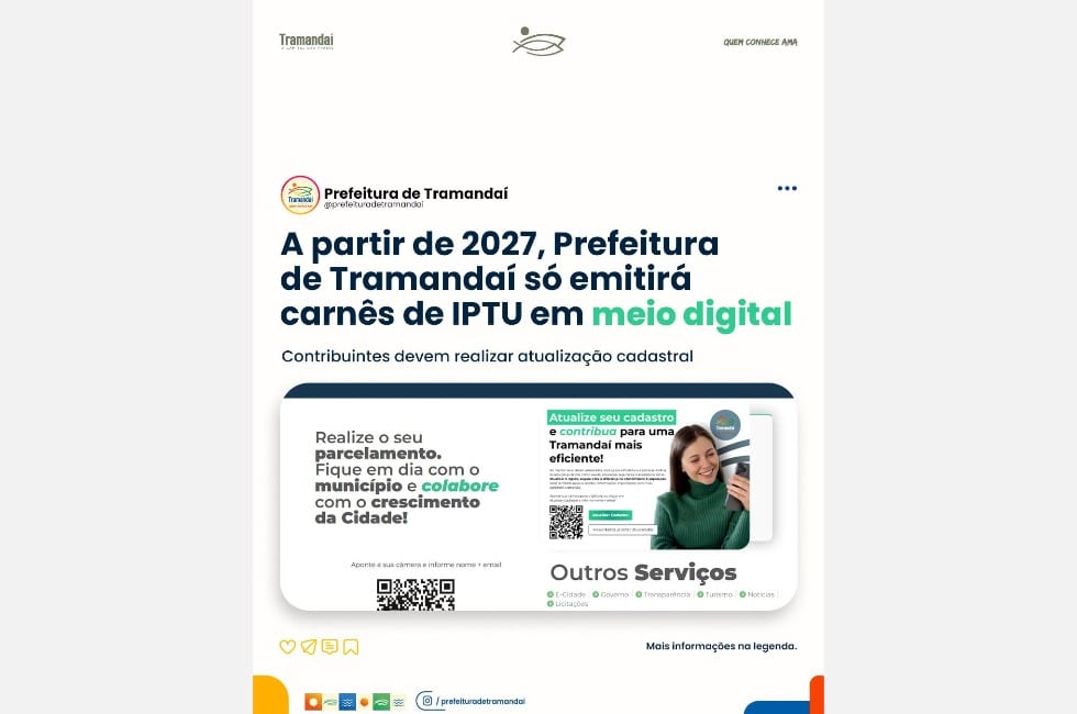 A partir de 2027, Prefeitura de Tramandaí só emitirá carnês de IPTU em meio digitalContribuintes devem realizar atualiza