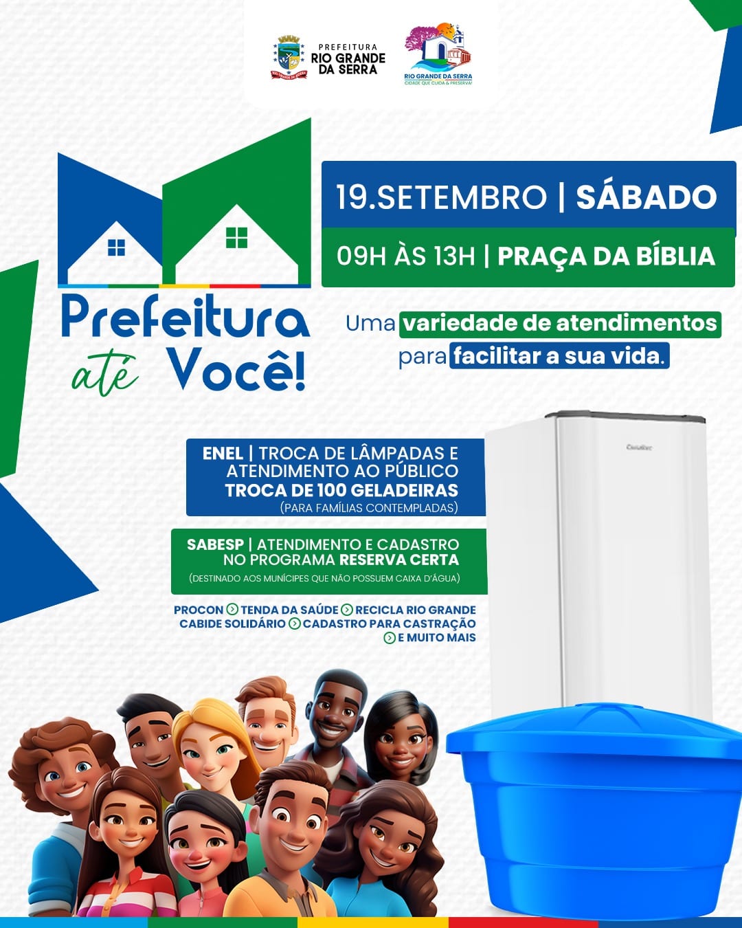 Rio Grande da Serra troca 100 geladeiras e oferece serviços gratuitos neste sábado