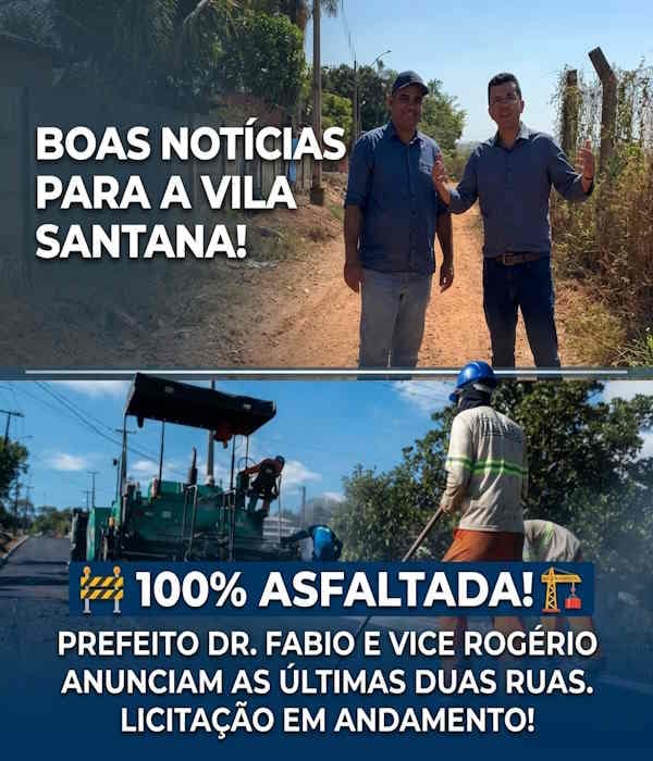 Vila Santana, em Itapaci, deve chegar a 100% de pavimentação asfáltica