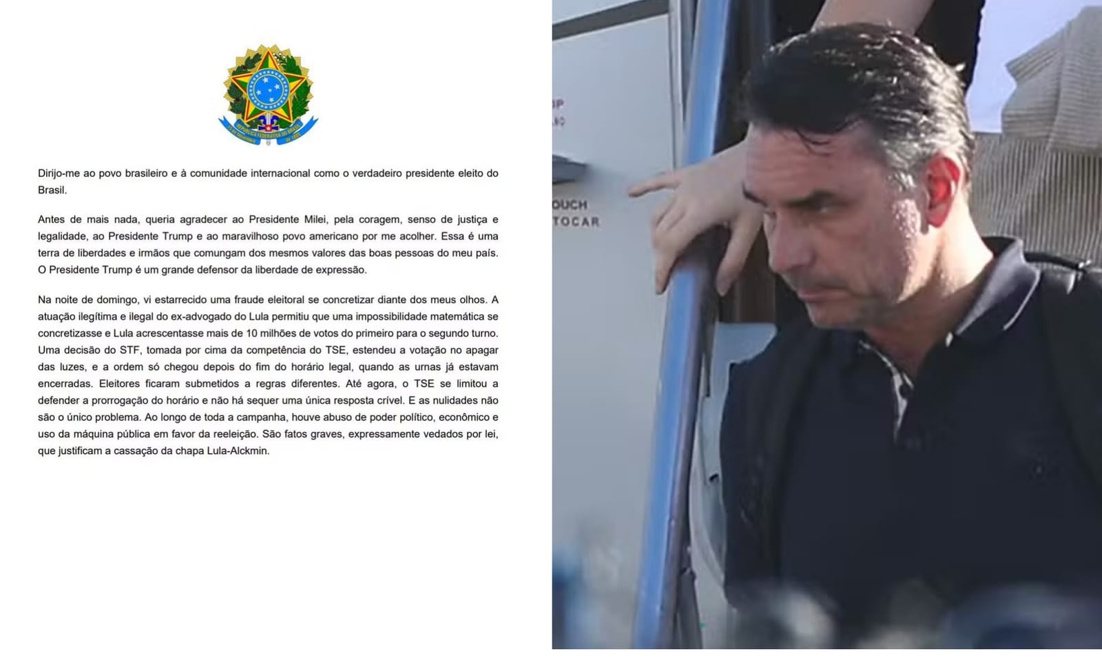 ‘Todos nós somos presidente’: carta com teor golpista de Flávio Bolsonaro vira memes nas redes sociais