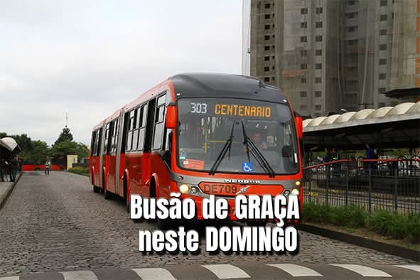 ÔNIBUS DE GRAÇA NESTE DOMINGO DE ELEIÇÃO EM CURITIBA E REGIÃO