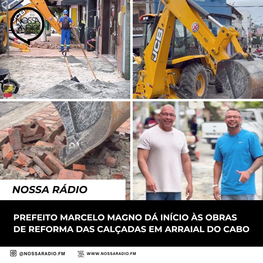 Prefeito Marcelo Magno dá início às obras de reforma das calçadas em Arraial do Cabo