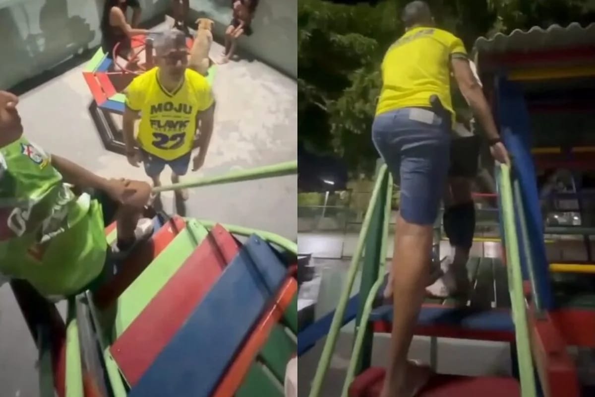 Policial que vestia camisa de Flávio Bolsonaro briga com adolescente em parquinho no Pará