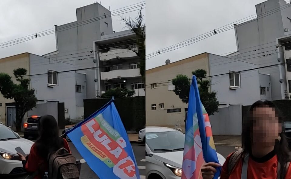 Eleitora faz bandeiraço em frente a colégio no Paraná e é orientada pela Polícia Militar