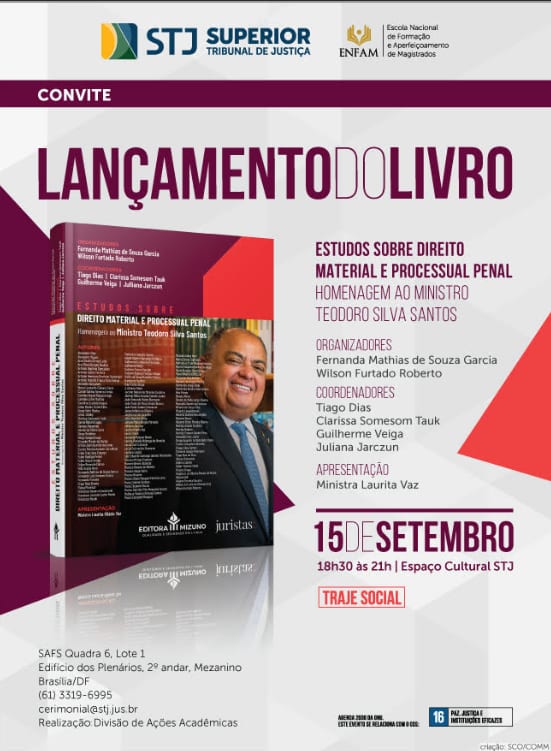 Livro em homenagem a Teodoro Silva Santos será lançado em 15/9, no STJ