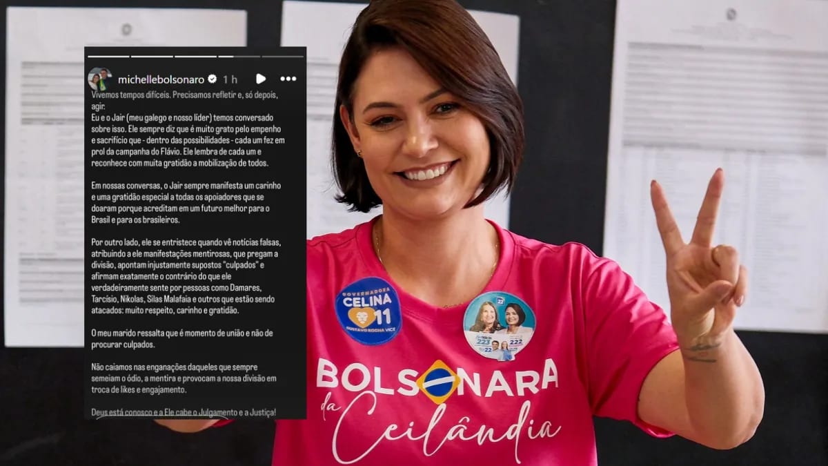 Michelle revela apelo de Jair Bolsonaro por união: “Vivemos tempos difíceis”