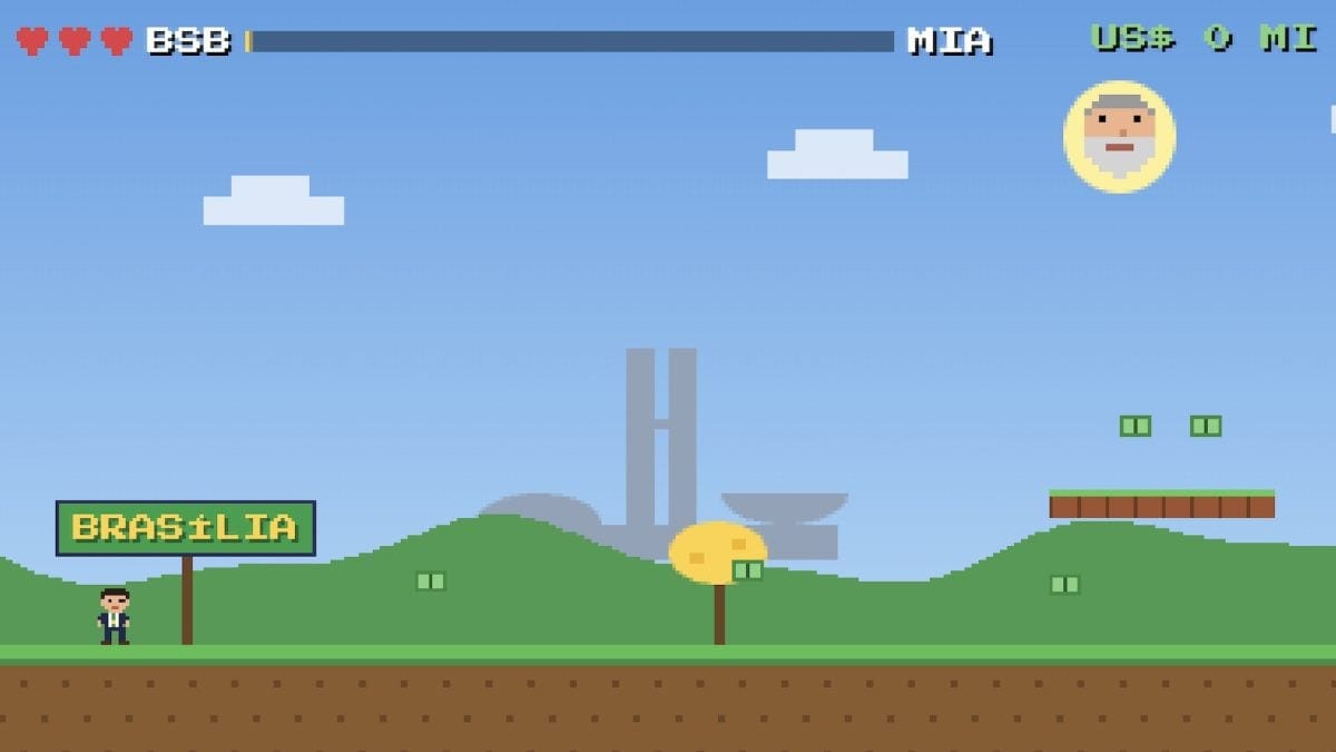 Jogo inspirado em Mario reúne Flávio, Lula e Polícia Federal