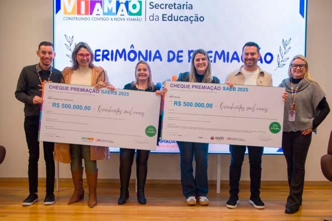 Escolas municipais de Viamão que mais avançaram nas avaliações educacionais recebem R$ 1 milhão em premiação