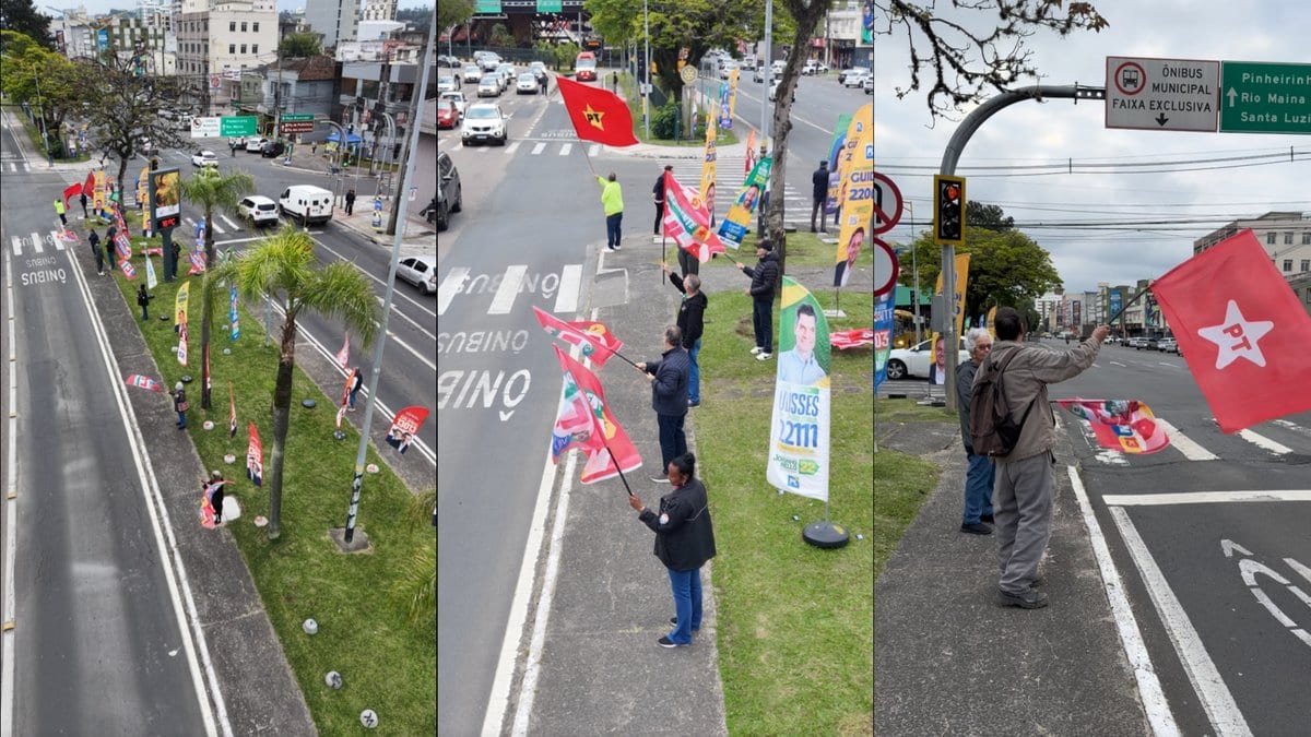 Bandeiraço do PT em Criciúma reuniu só 13 pessoas nesta quarta (16)