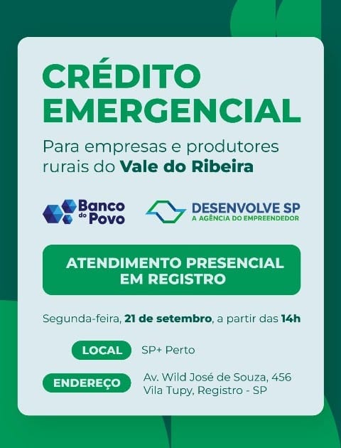 Governo de SP leva crédito e atendimento presencial ao Vale do Ribeira