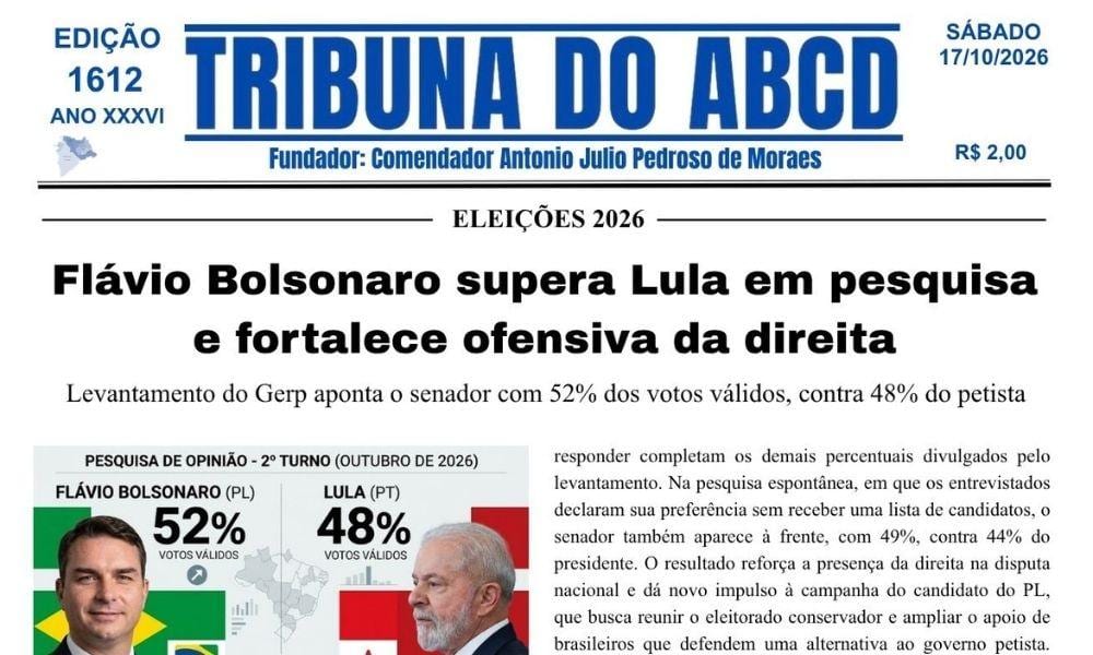 Edição 1612 do Tribuna do ABCD traz pesquisa, acordo trabalhista e luto