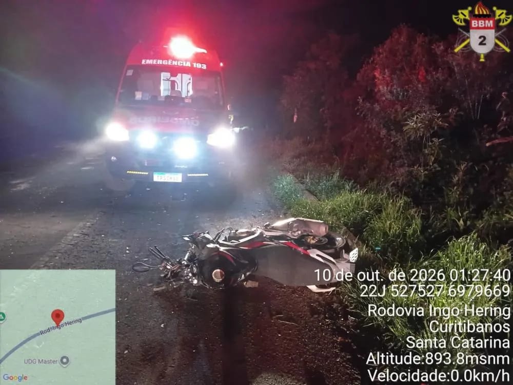 Motociclista morre em acidente entre veículos na BR-470 - RD Foco