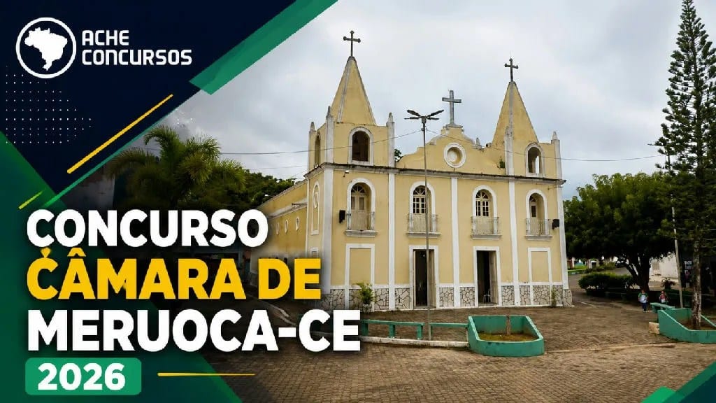 Câmara de Meruoca abre 15 vagas em concurso público com inscrições até 20 de setembro de 2026