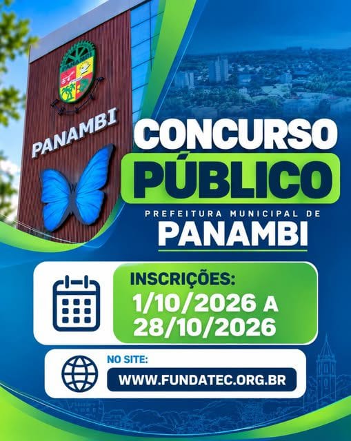 Panambi abre concurso com 33 vagas; salários até R$ 5.388,99