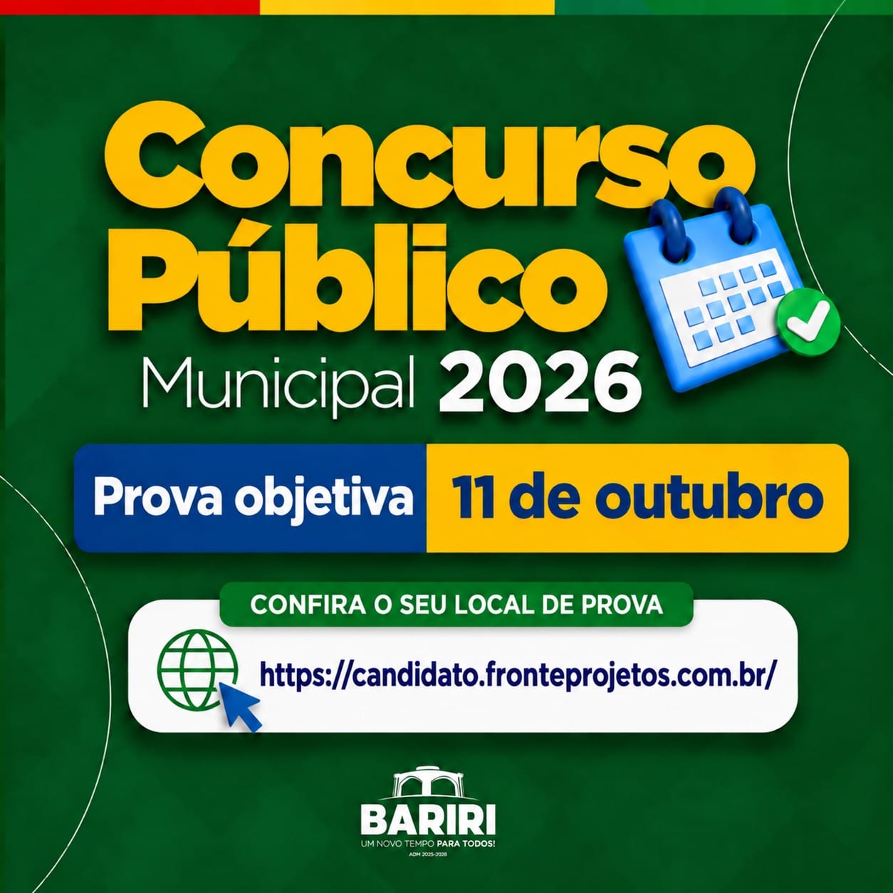 Cidade: Prefeitura informa locais para realização de concursos