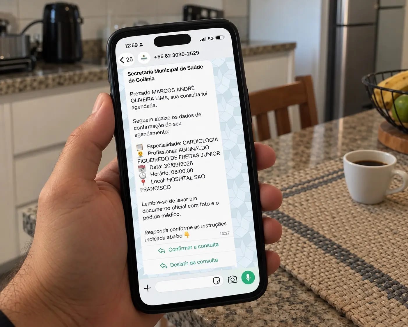 Prefeitura de Goiânia começa a confirmar consultas especializadas pelo WhatsApp