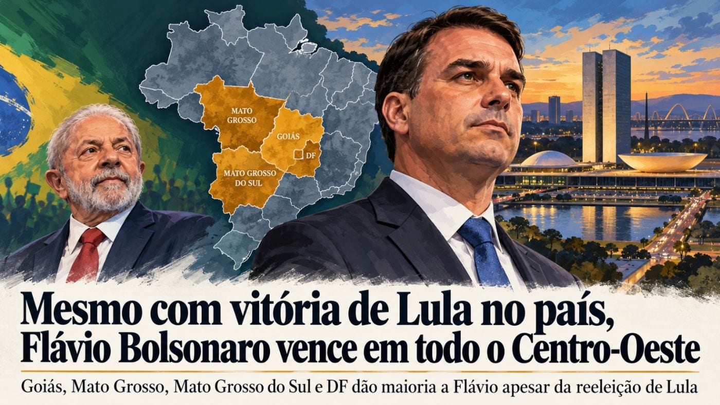 Centro-Oeste dá maioria a Flávio Bolsonaro, apesar da reeleição de Lula