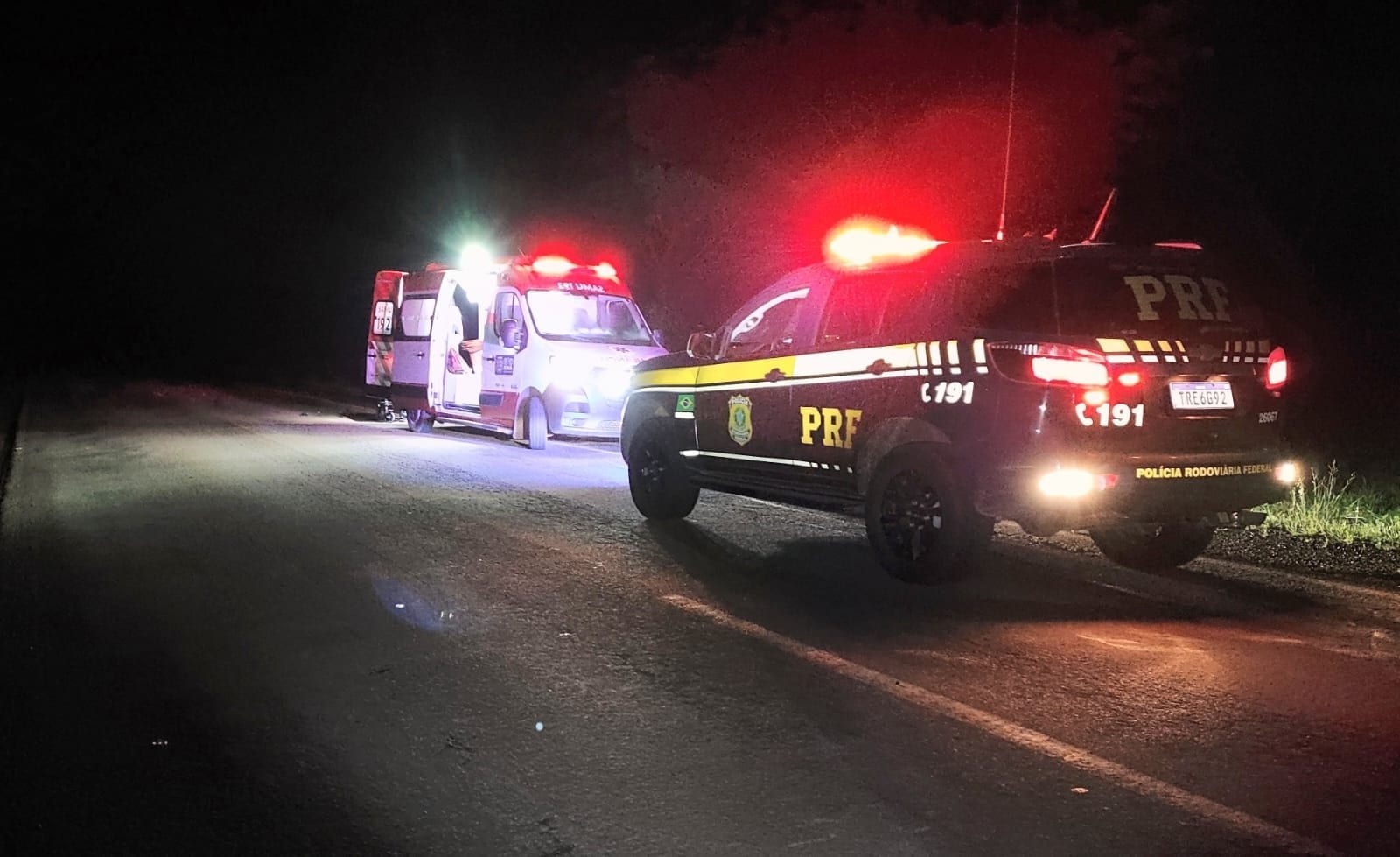 Casal fica ferido após acidente com animal silvestre na BR-287, em São Borja