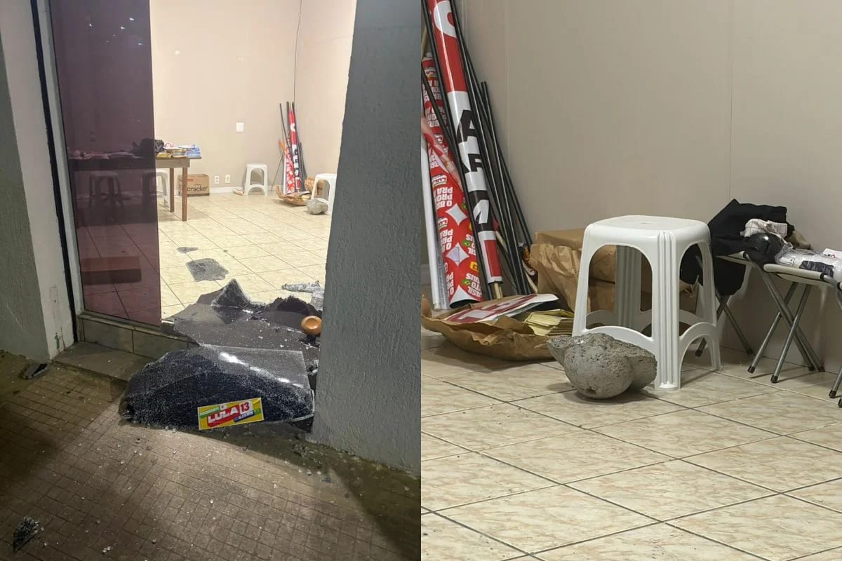 Comitê de Lula em Joinville sofre ataque com pedra; ninguém ferido