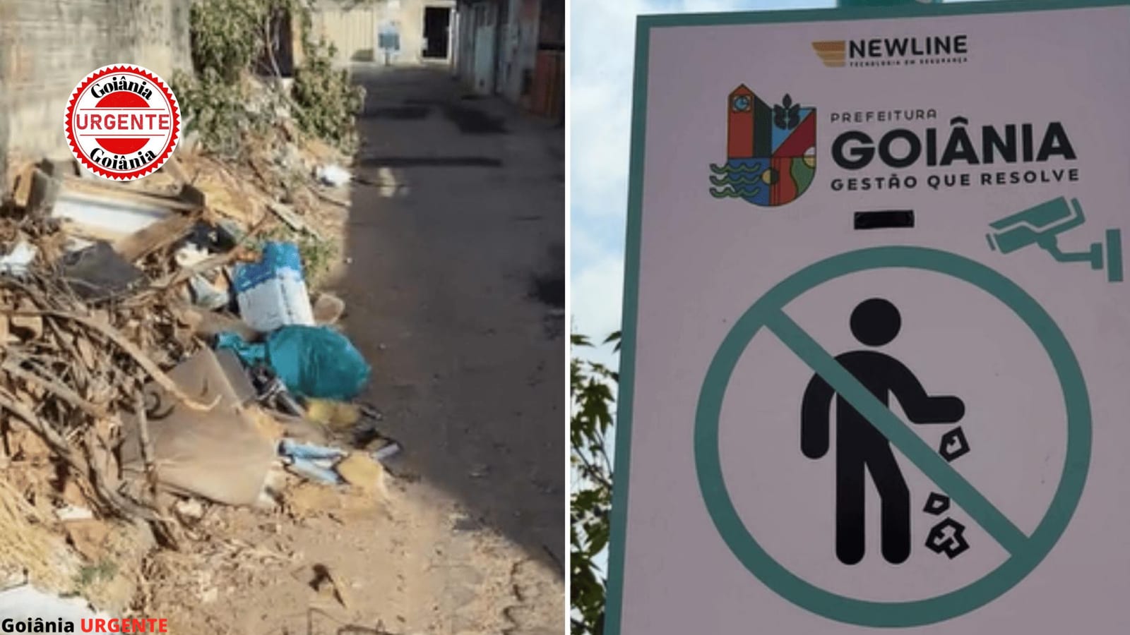 Goiânia testa câmeras que identificam veículos no descarte irregular de lixo