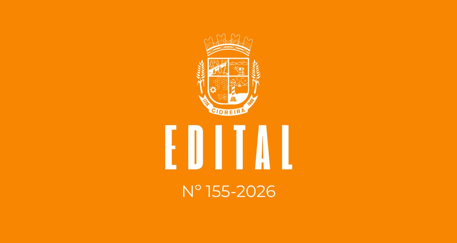 Prefeitura de Cidreira publica Edital nº 155/2026 de convocação para contratação temporária.