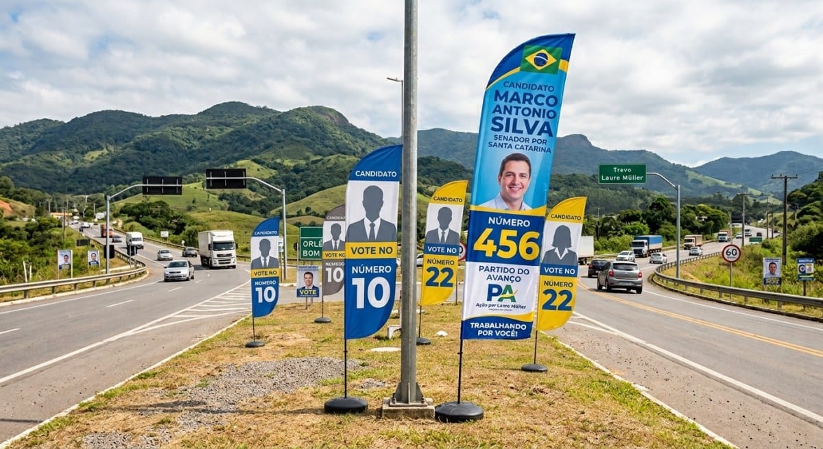 Propaganda eleitoral é retirada de áreas de rodovias estaduais em Lauro Müller