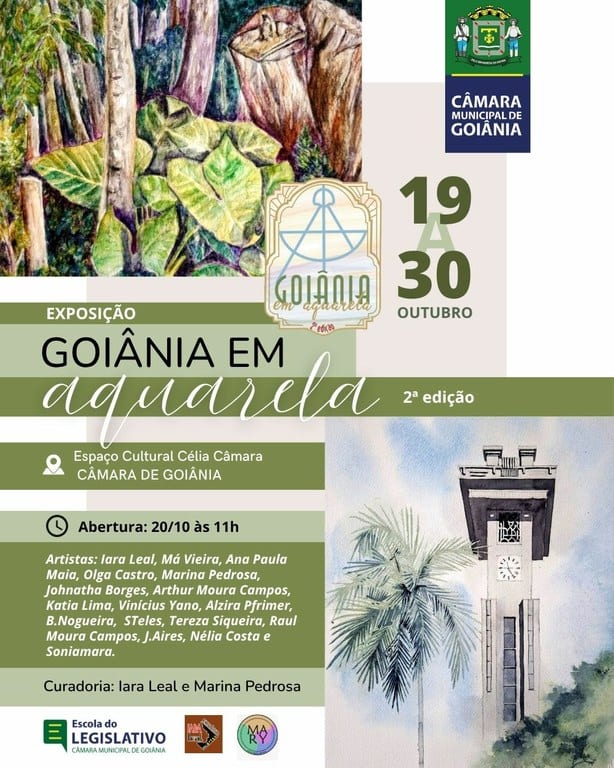 2ª Exposição Goiânia em Aquarela chega à Câmara nesta segunda-feira (19)