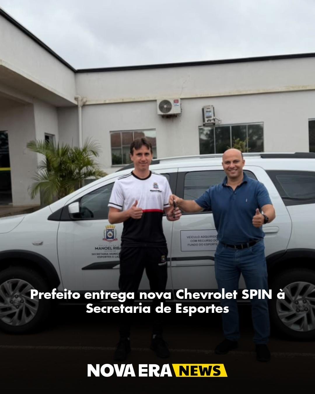 Prefeito de Manoel Ribas entrega nova Chevrolet SPIN à Secretaria de Esportes