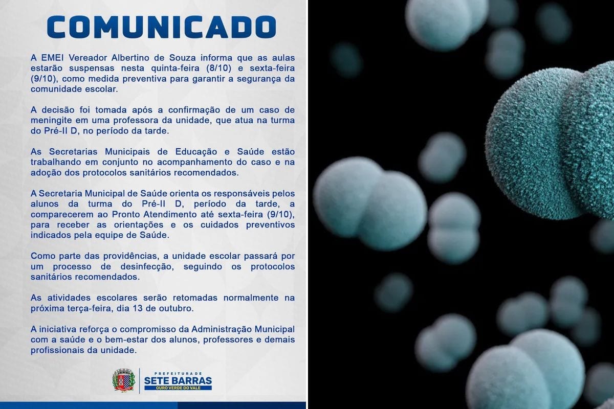 Aulas são retomadas no interior de SP após professora ser diagnosticada com meningite