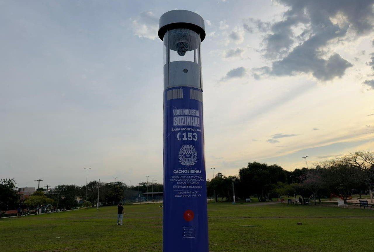 Para proteção das mulheres, totem com botão de pânico é instalado no Parcão de Cachoeirinha