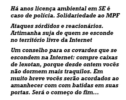 Procuradora do MPF em Sergipe recebe ameaças; caso foi levado à Polícia Federal