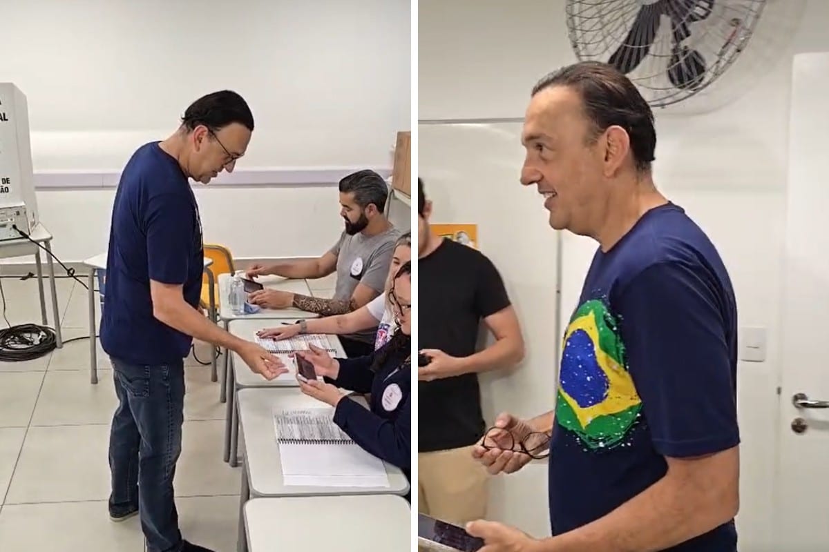 Vice-governador de SP, Felicio Ramuth (MDB) vota em São José dos Campos
